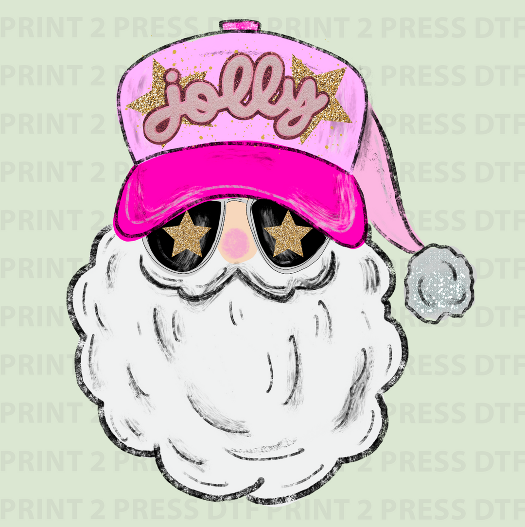 Pink Jolly Trucker Santa