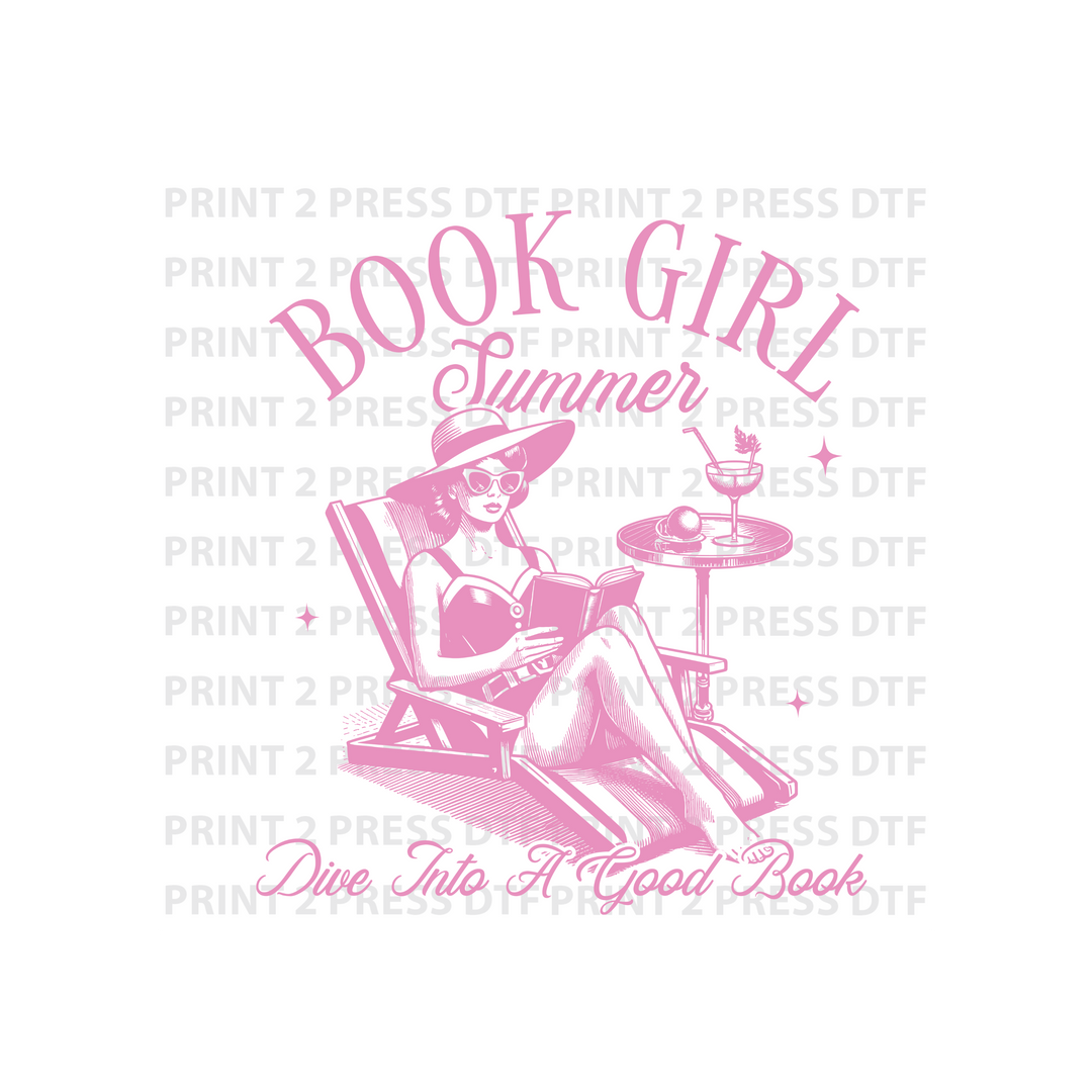 Book Girl Summer Pink