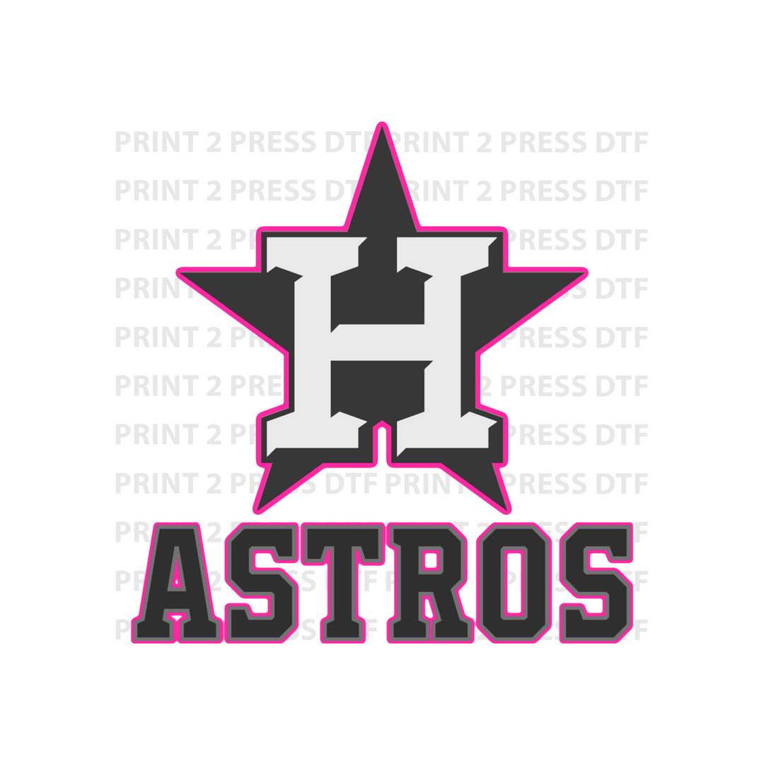 Pink Outline Star Astros