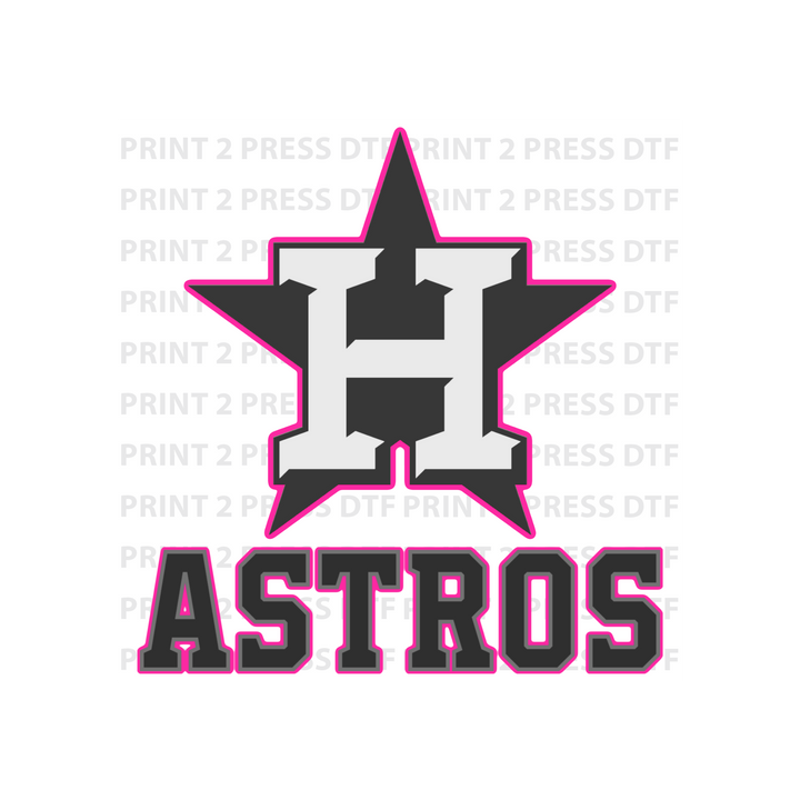 Pink Outline Star Astros