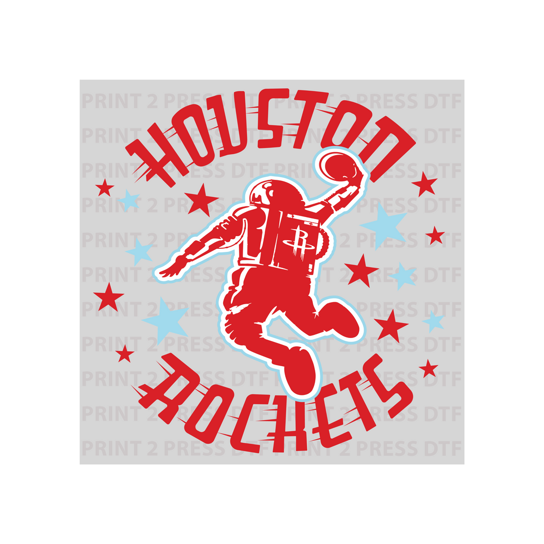 Red Astronaut Rockets
