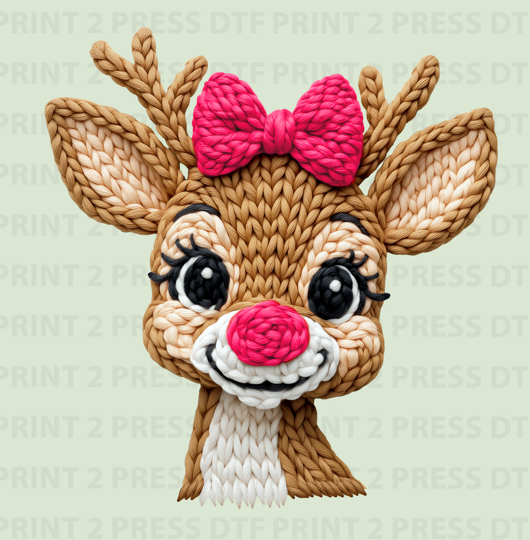 Rudolph Red Bow Crochet