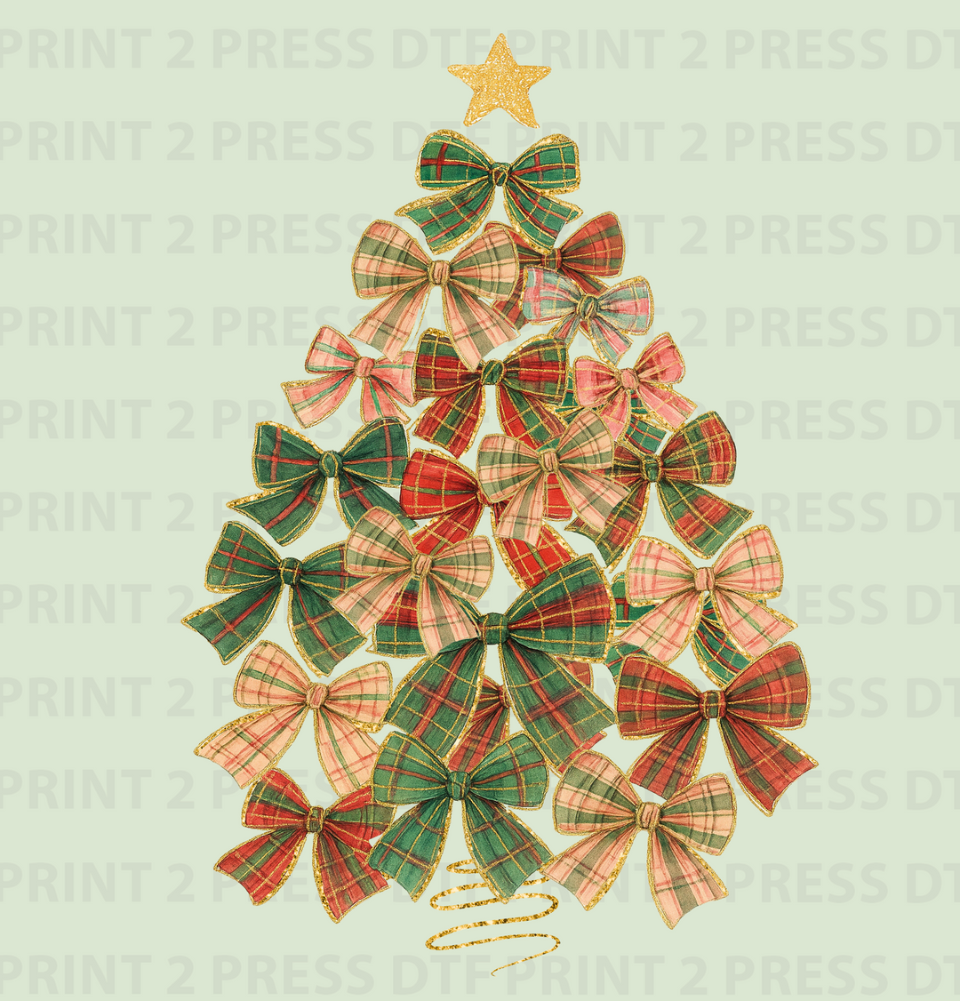 Christmas Tree w Plaid Bows