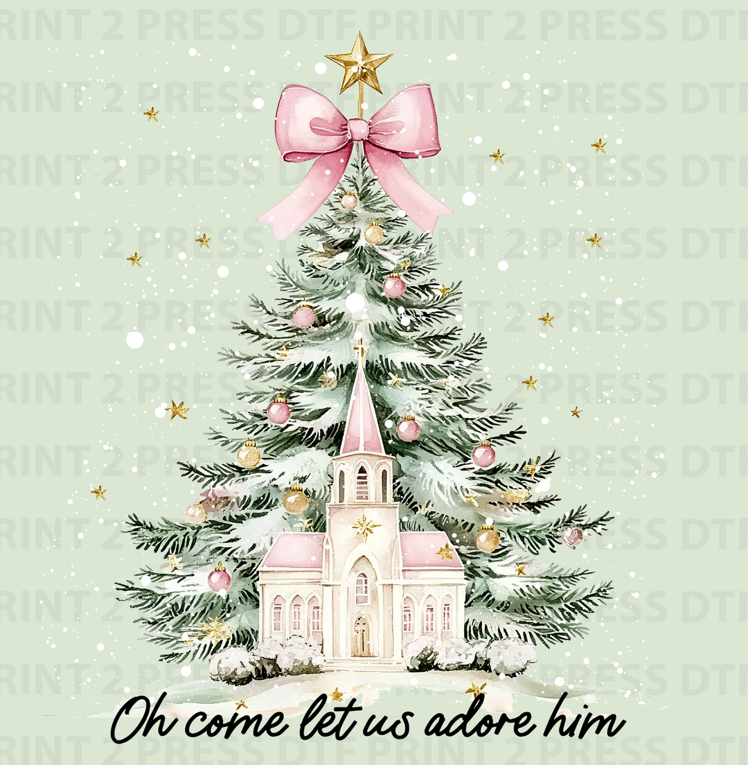 Oh Come Let Us Adore Him Church & Tree