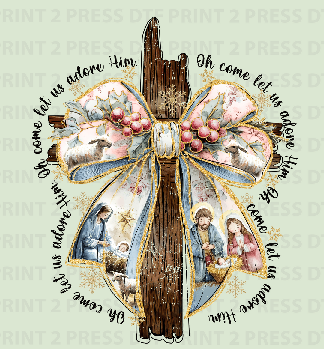 Oh Come Let Us Adore Him Cross (Pastel)