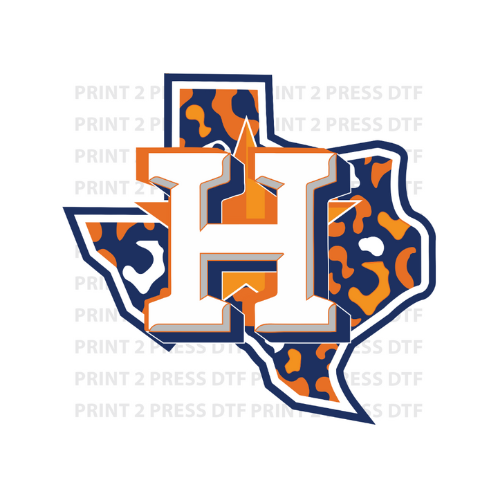 TX Orange and Navy Cheetah H