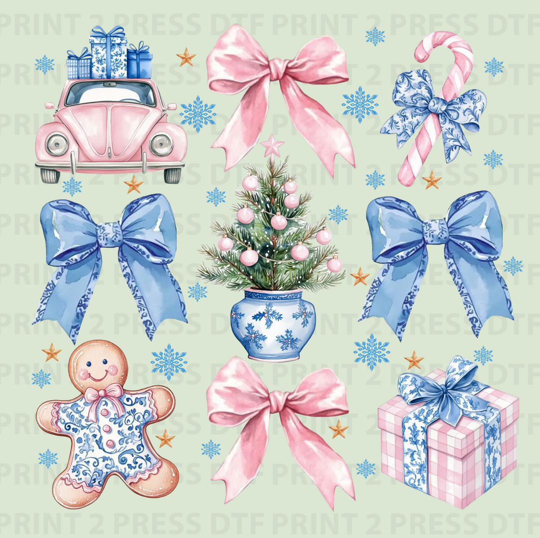 Pastel Blue Bows and Gifts