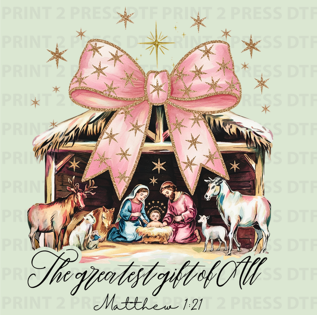 The Greatest Gift of All Nativity Bow