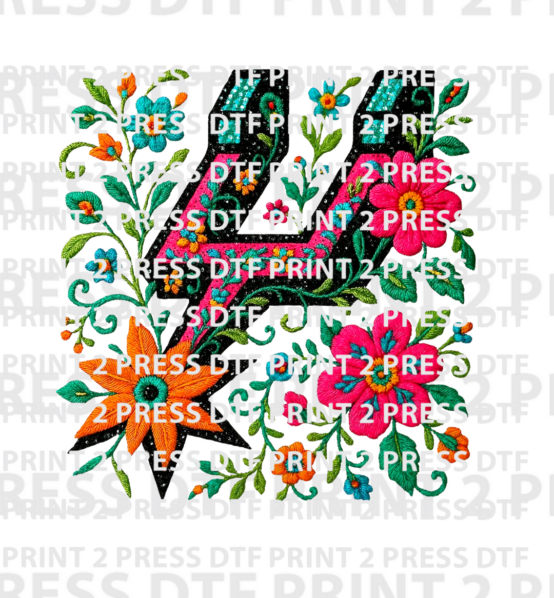 Spurs Floral Embroidery Glitter