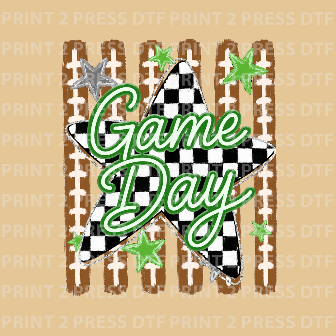 Game Day Black Checker Star