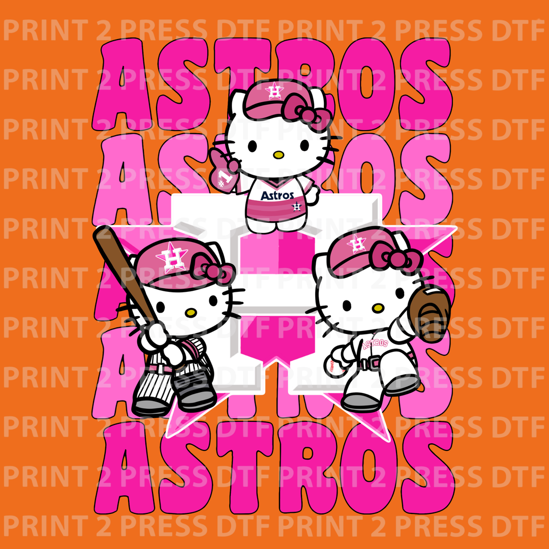 Astros Astros Astros Pink Cap Hello Kitty
