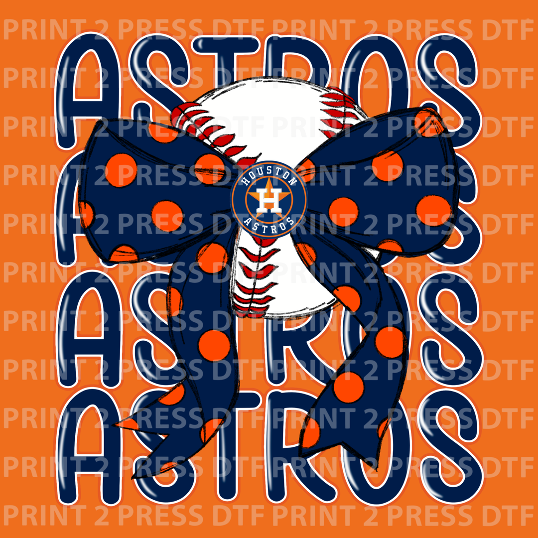 Astros Polk a Dot Coquette Bow