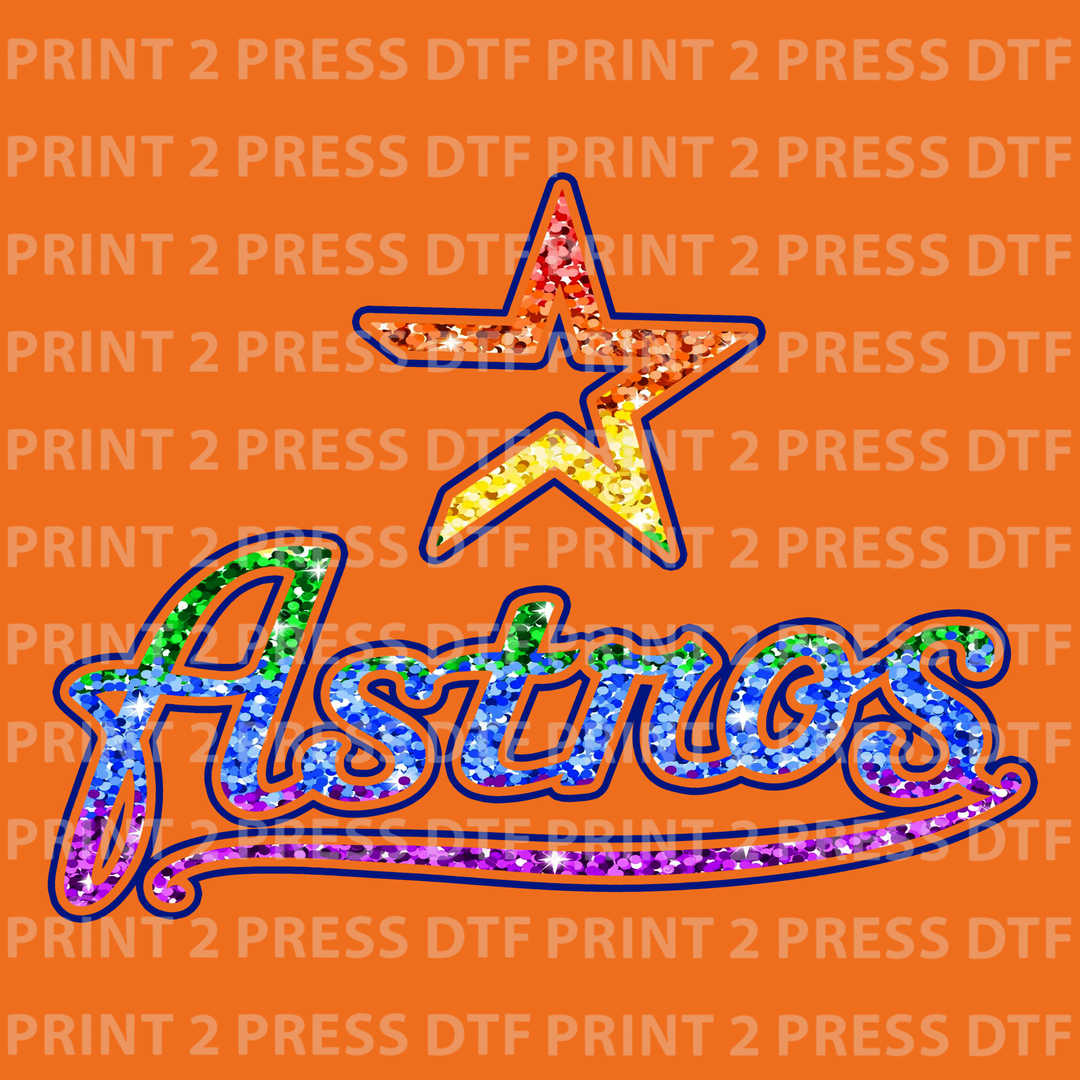 Astros Pride Faux Glitter