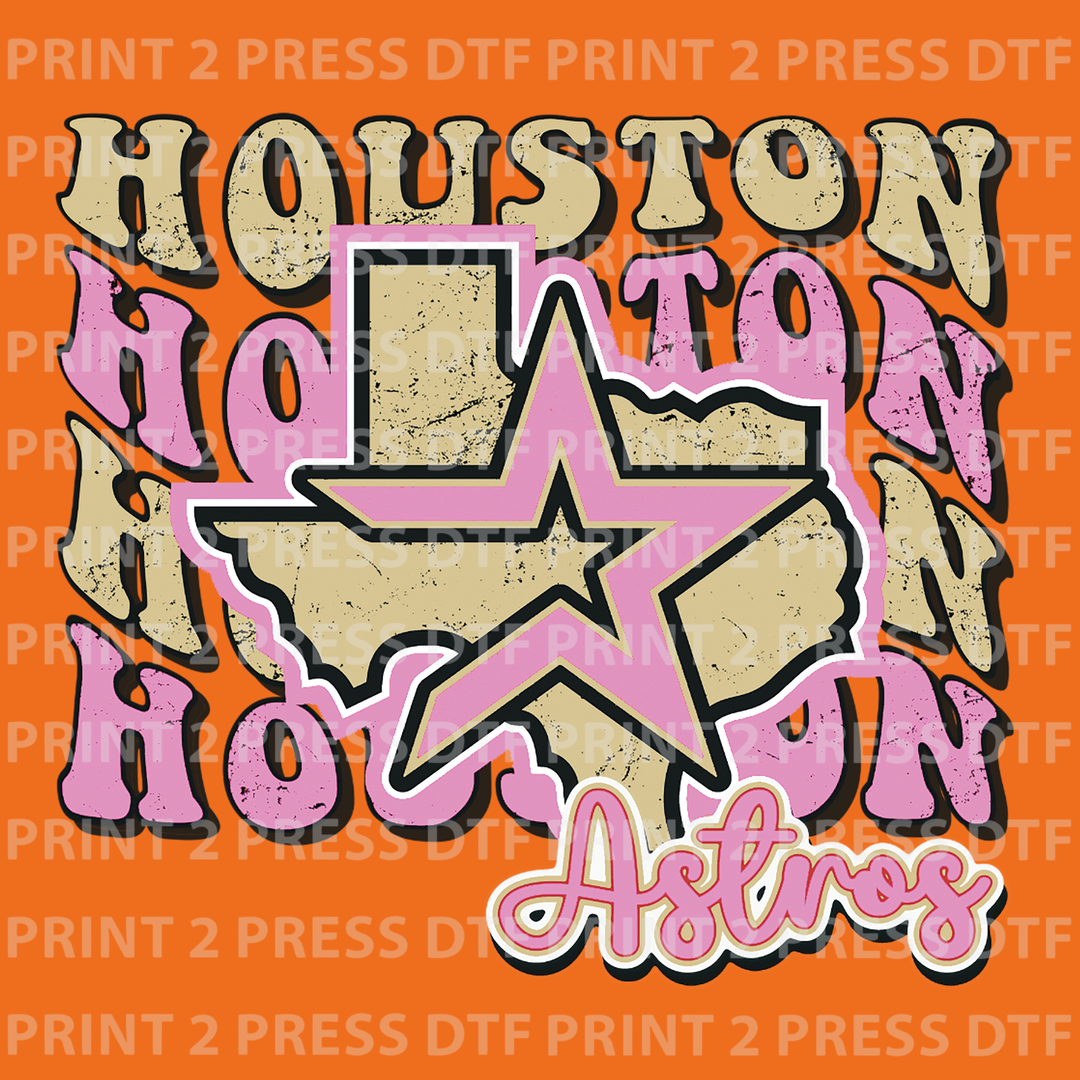 Houston Houston Houston Tan and Pink