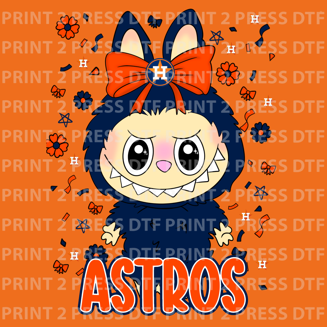 Blue Monster - Orange Bow