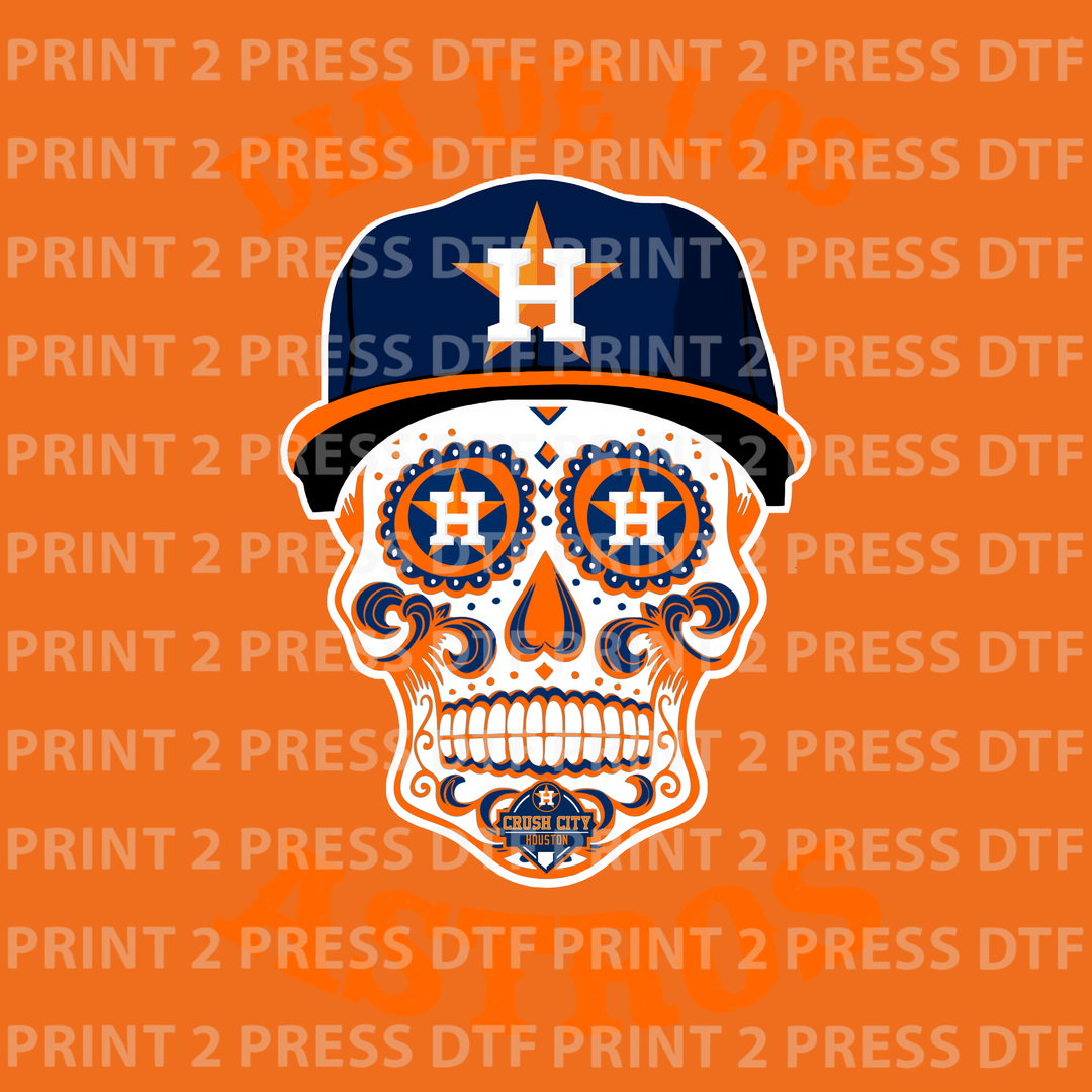Dia De Los Astros (Orange Navy) Sugar Skull