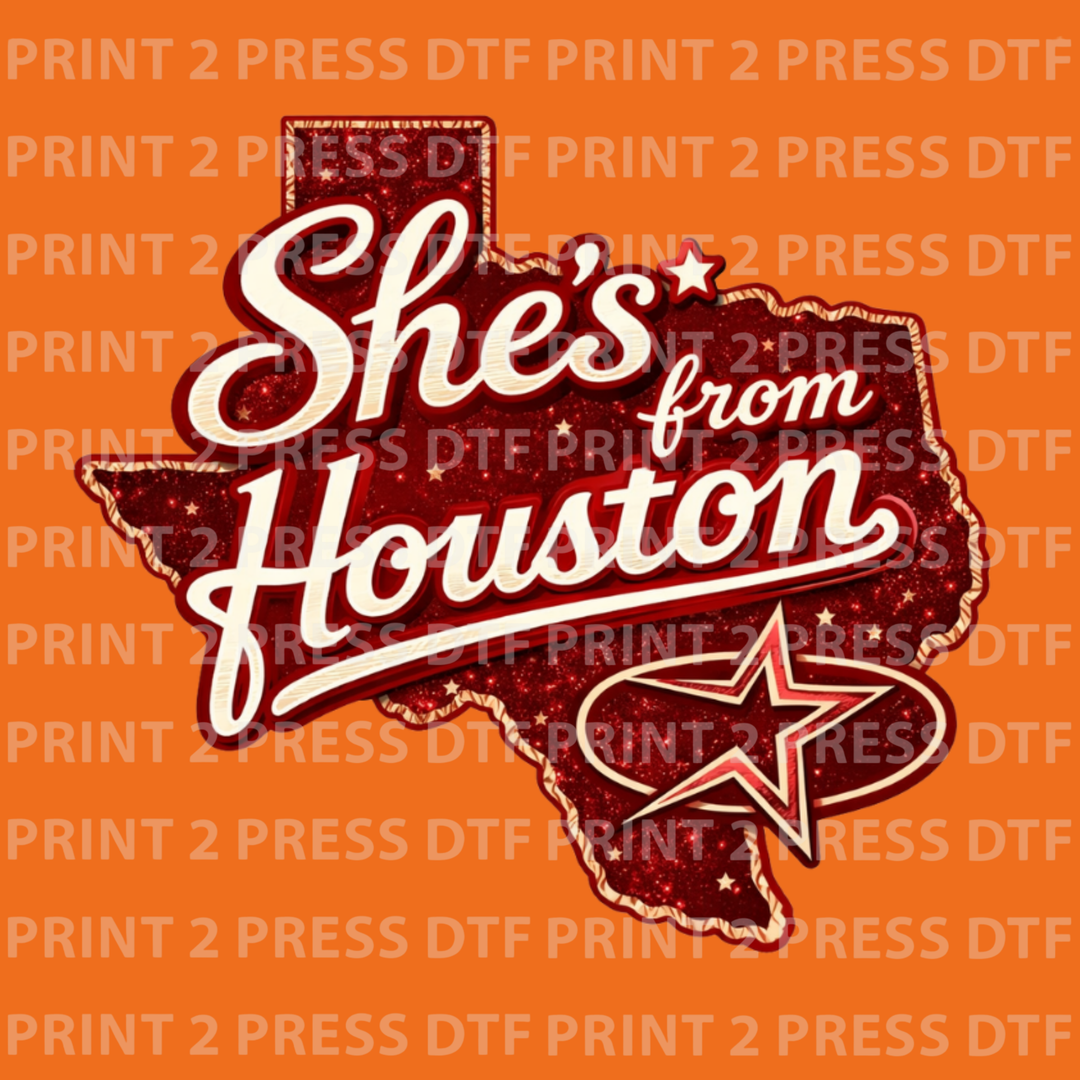 Faux Distress She's From Houston