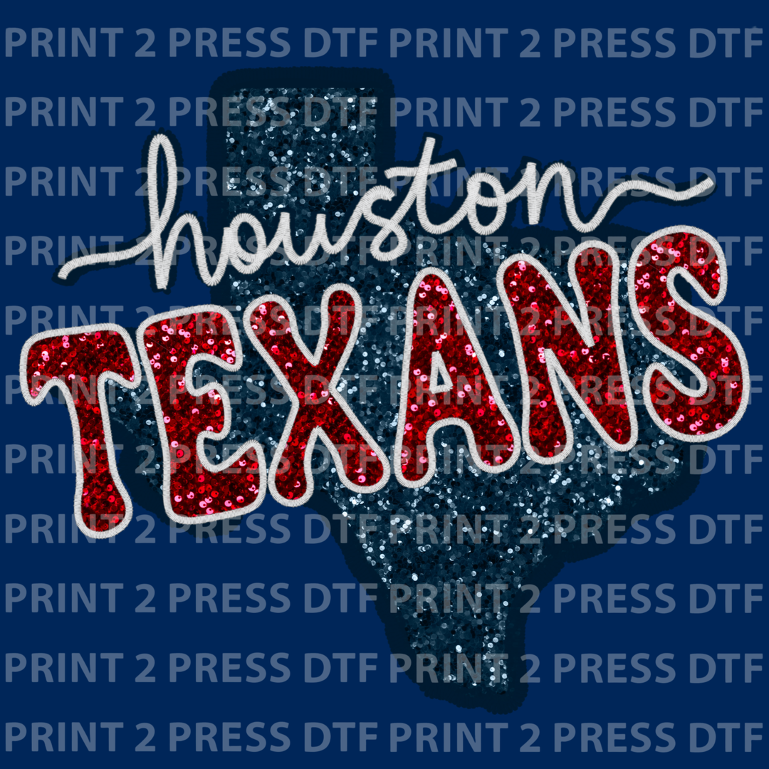 TX State Texans Faux Glitter