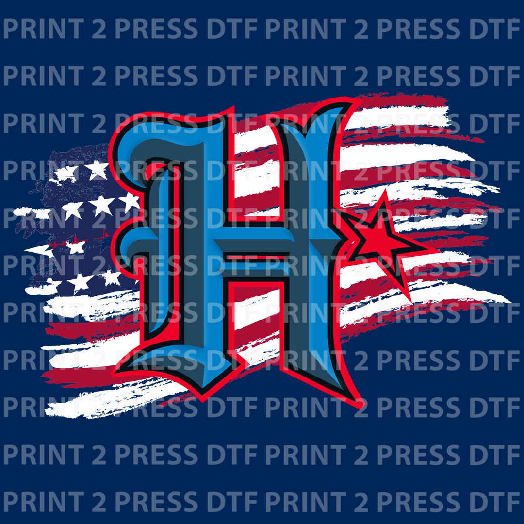 USA Flag Distressed H
