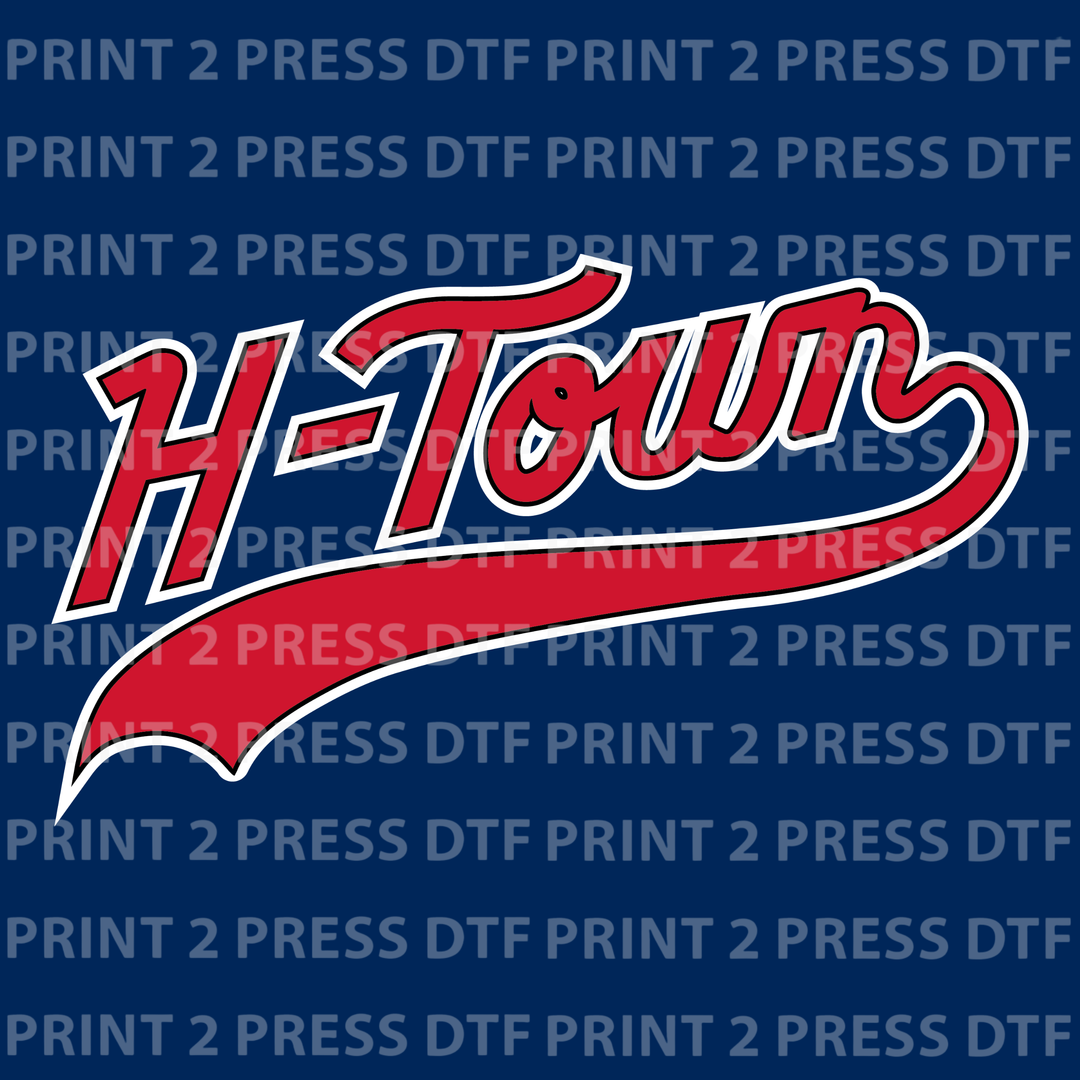 H-Town Cursive Red