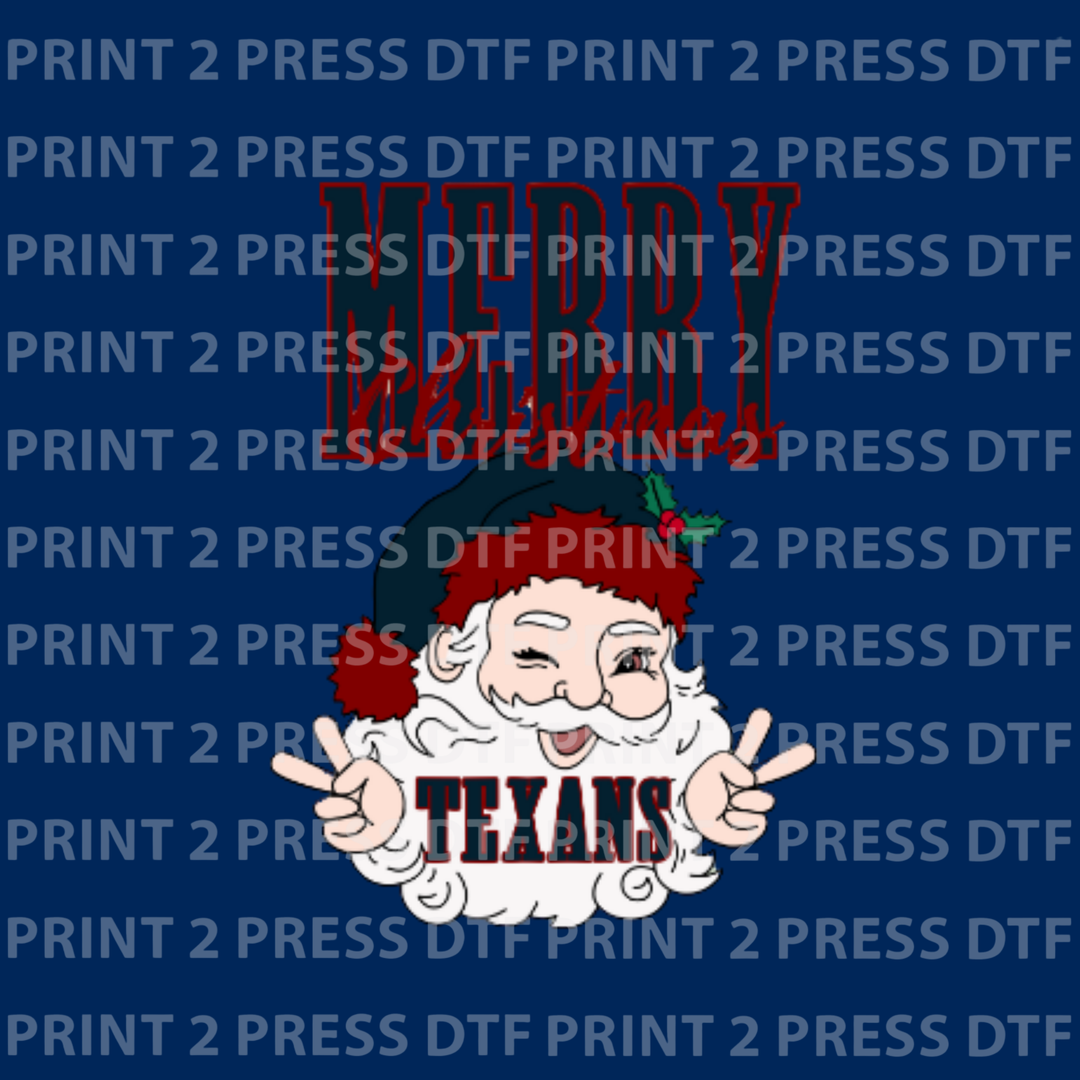 Merry Christmas Texans Peace Santa