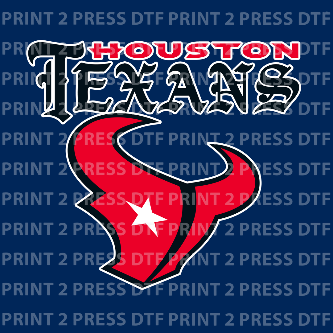 Old English Houston Texans Bull Black and Red