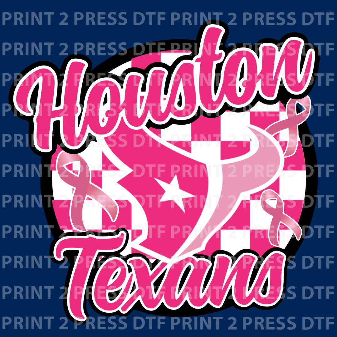 Pink Checkered Texans