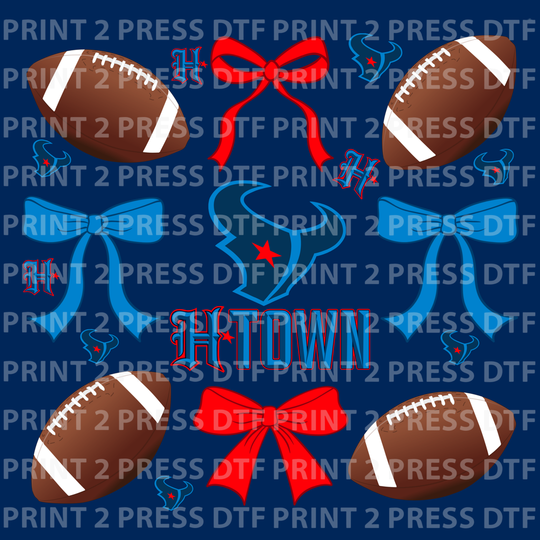 Red & Blue Bows Football