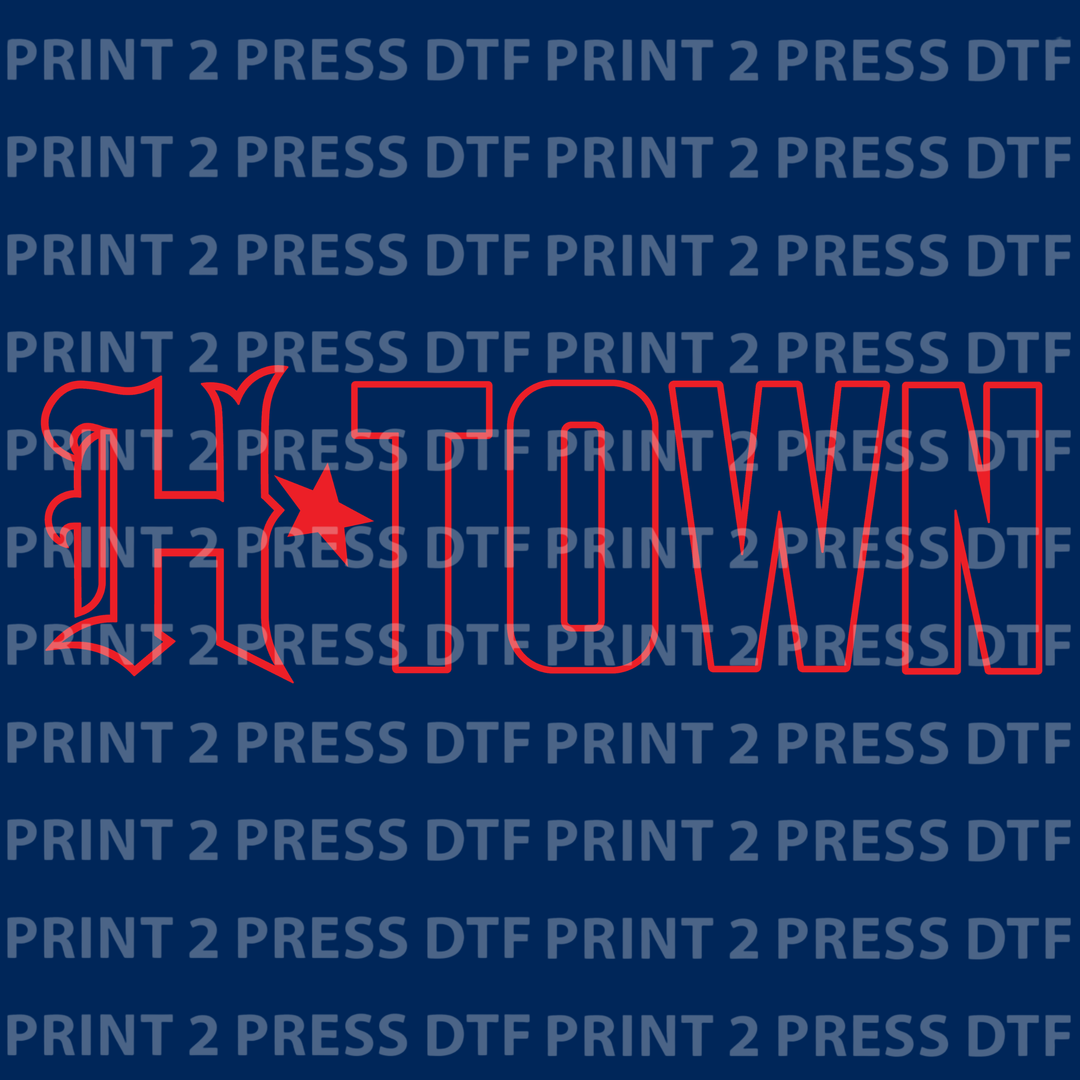 Red H-town Outline