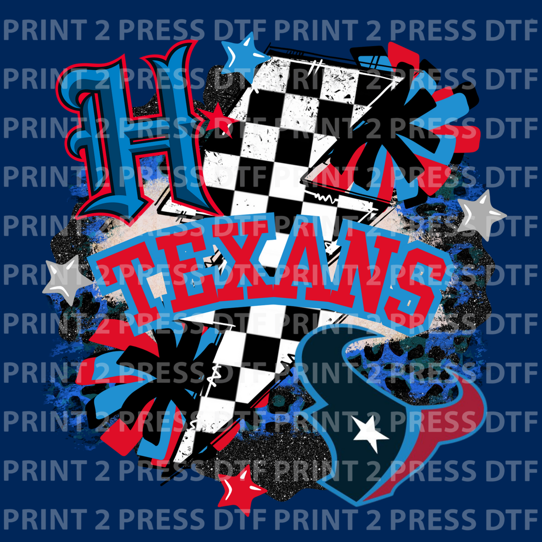 Texans Checkered Bolt
