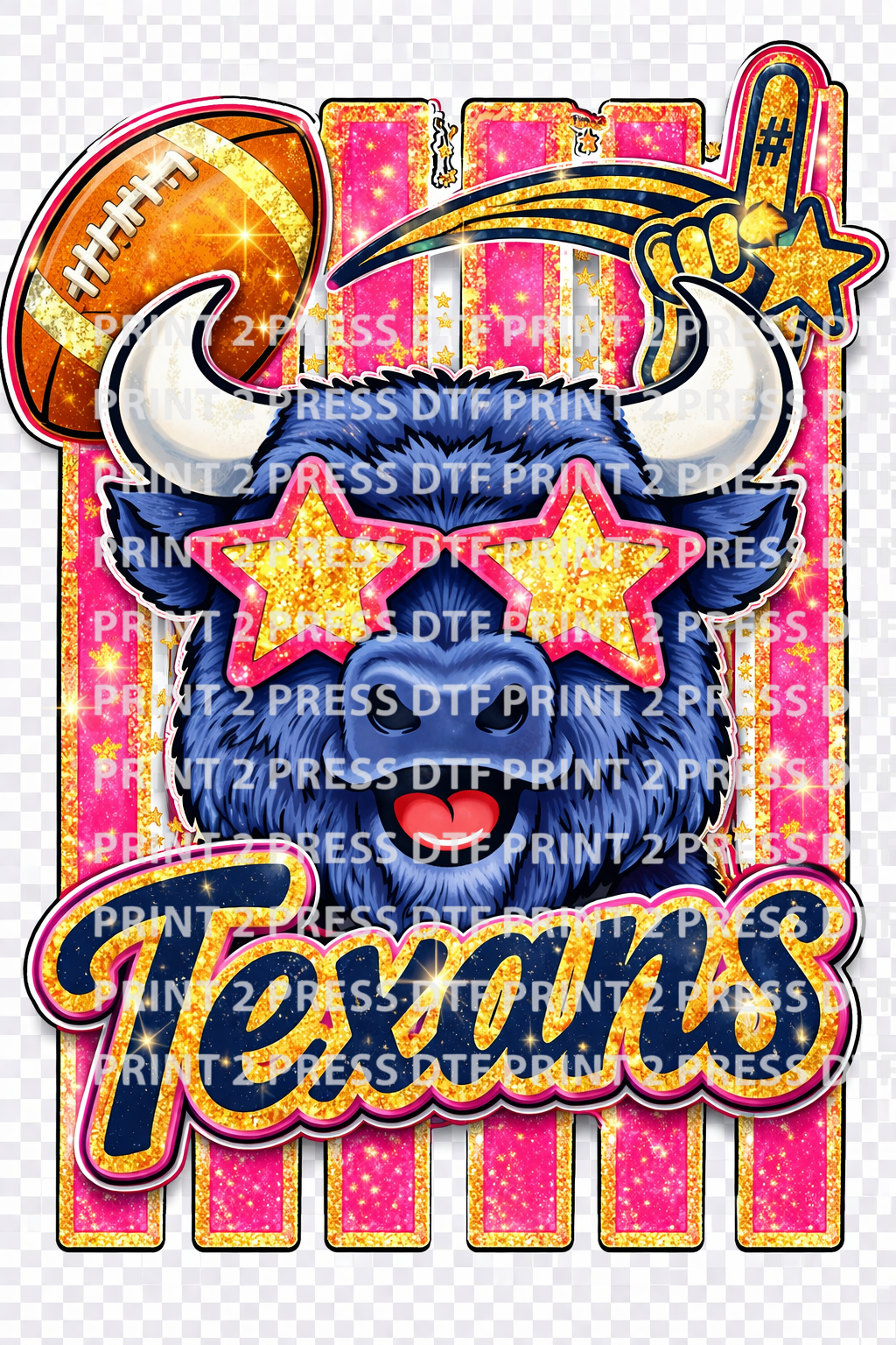 Glitzy Preppy Bull