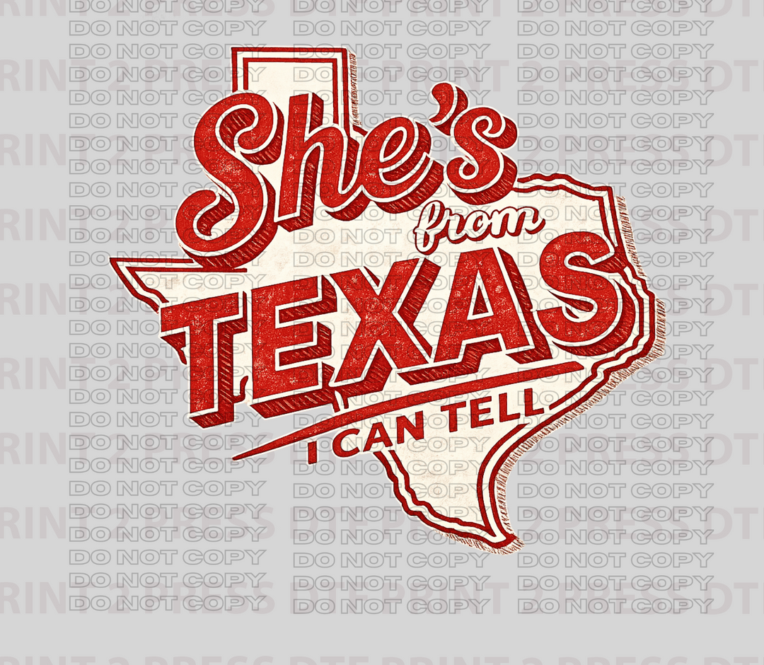 She's from Texas I can Tell (Red and Biege)