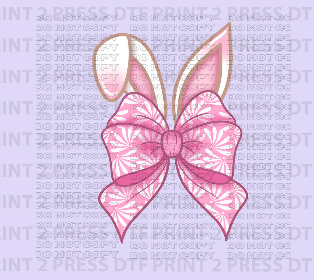 Talavera Pink Bow Bunny Ears