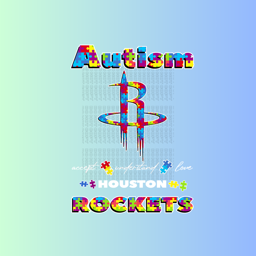 Houston R Autism Awareness (Red Font)