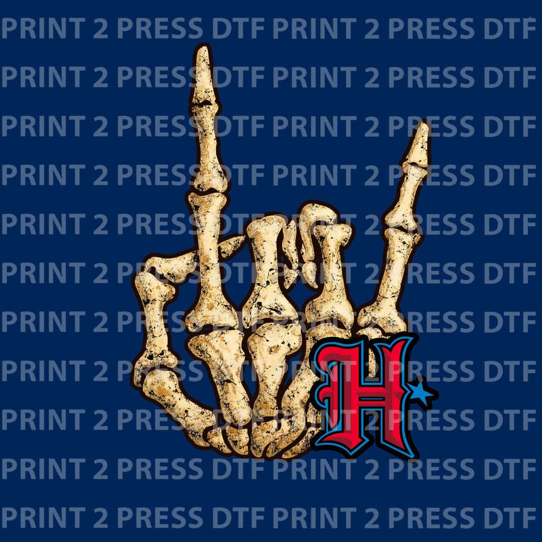 HTown Bone Hand w Red H