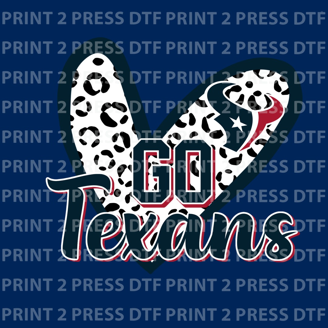 Go Texans Red Navy Black White Heart