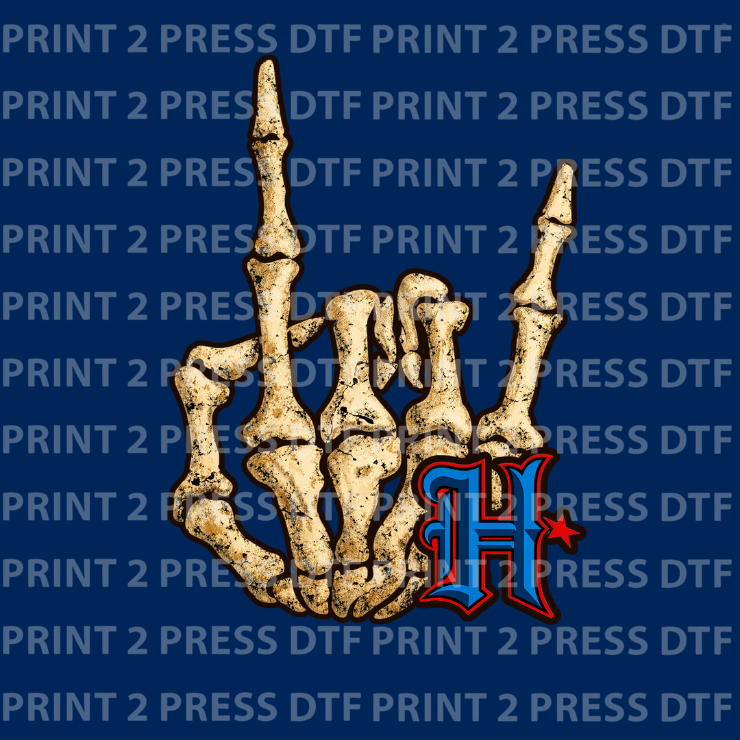HTown Bone Hand w blue H
