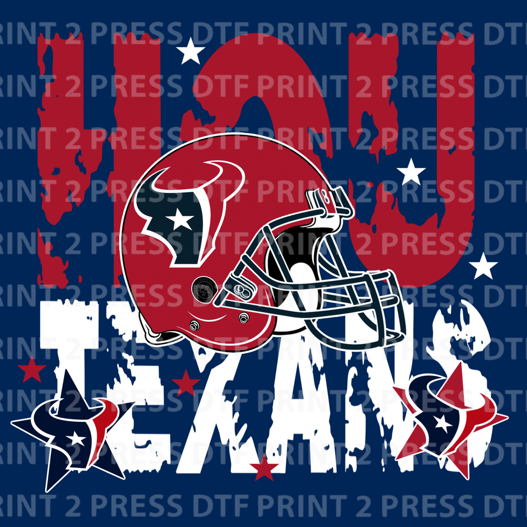 Distressed Hou Texans Red White