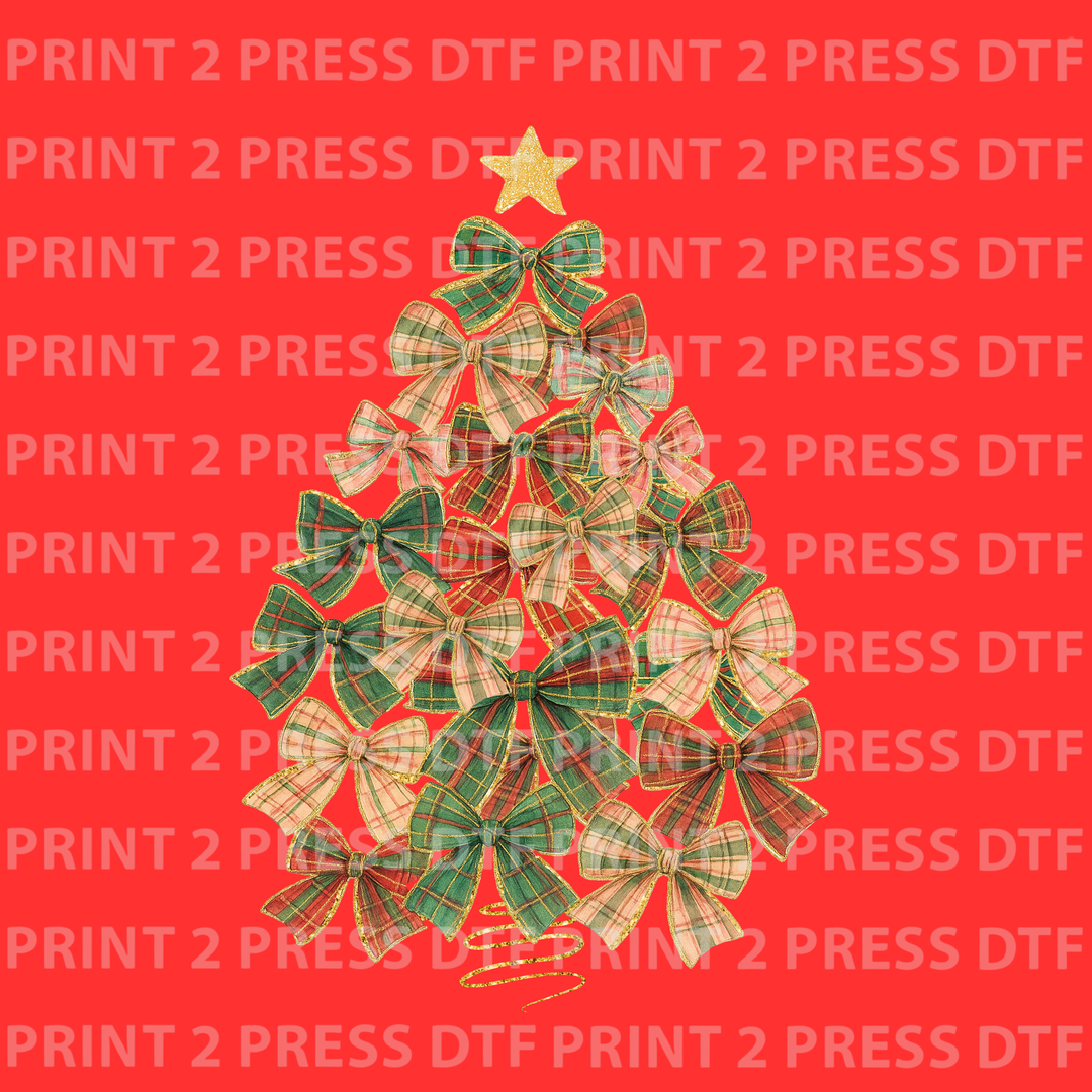 Christmas Tree w Plaid Bows