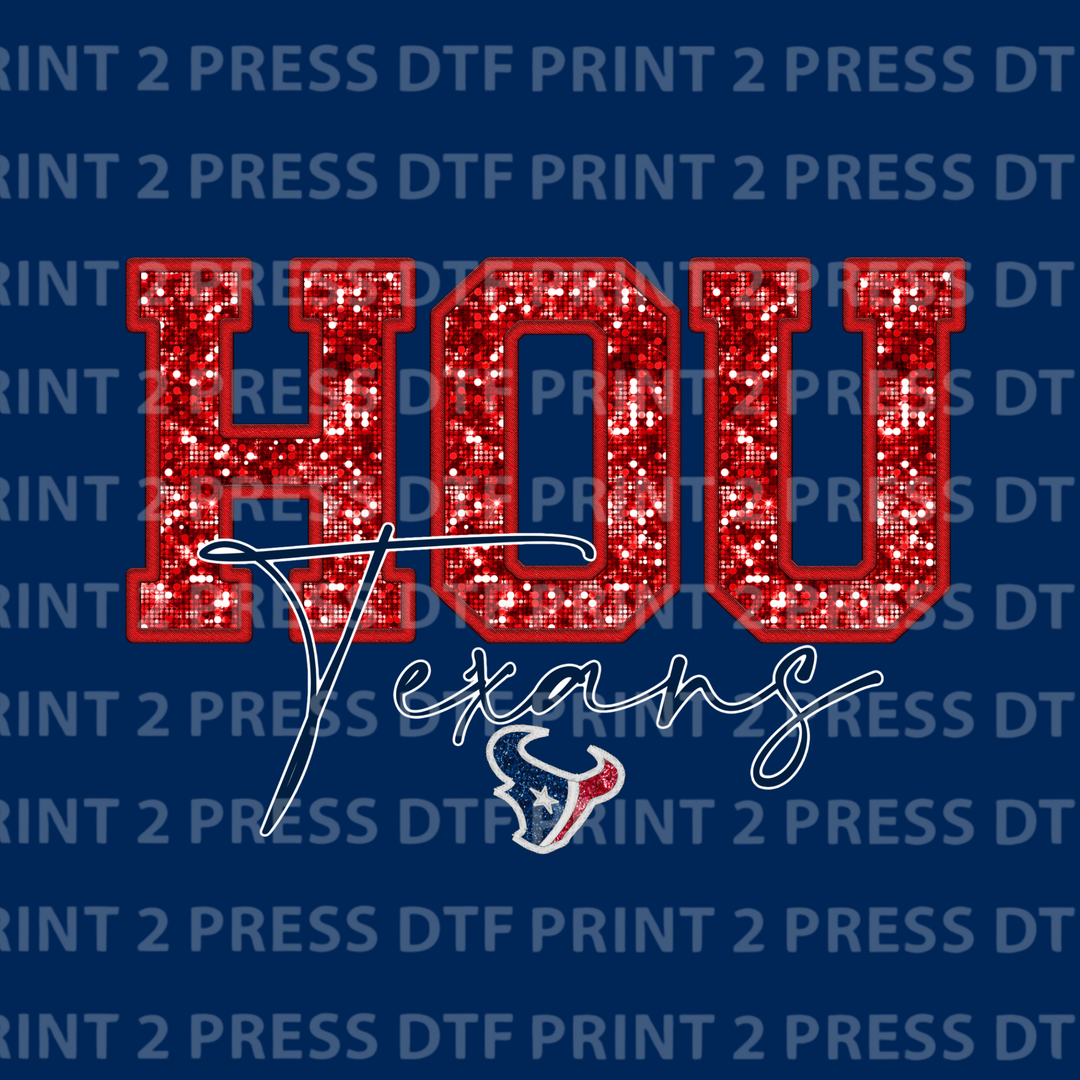 Faux Red Hou Texans