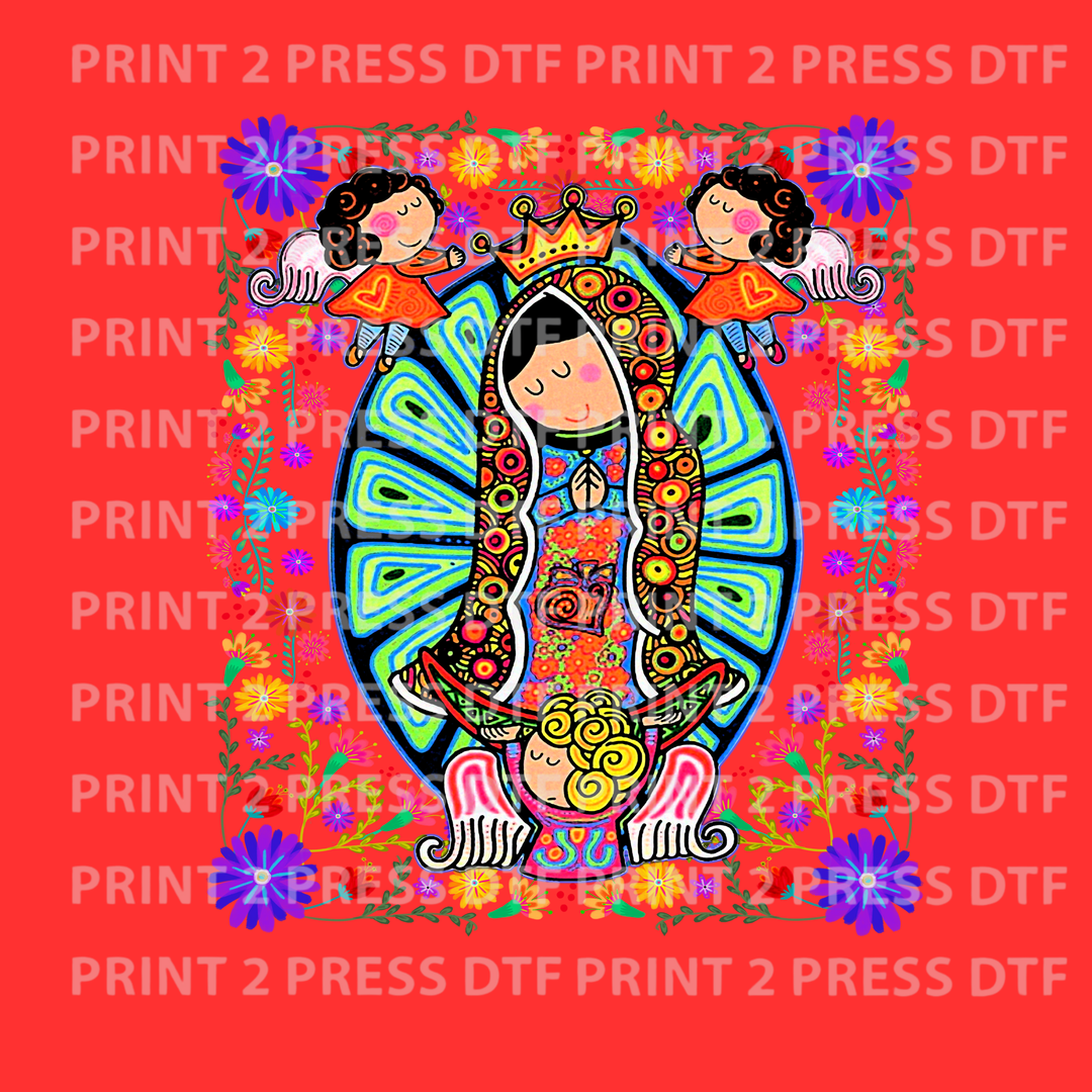 Floral Colorful Virgencita