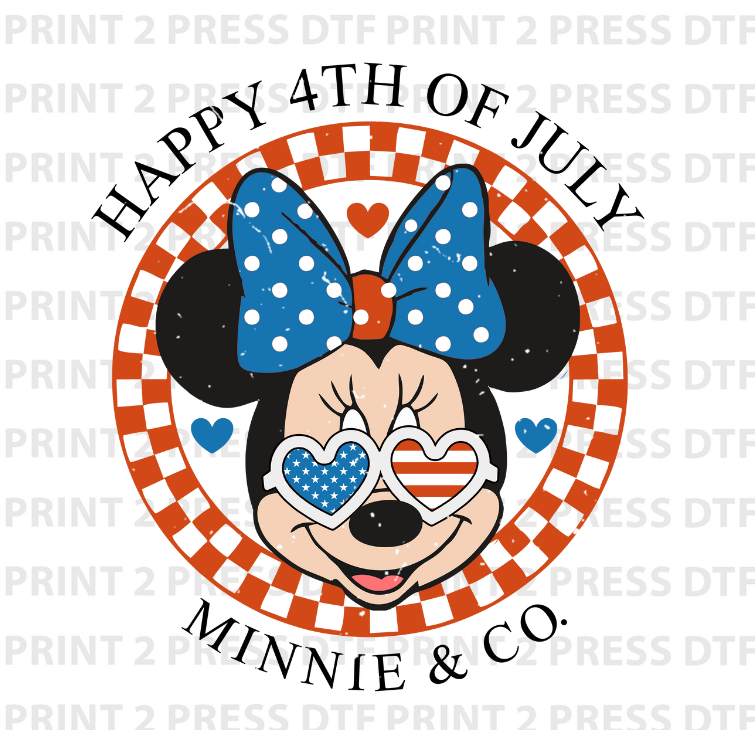 4th of July Minnie Heart Sunglasses