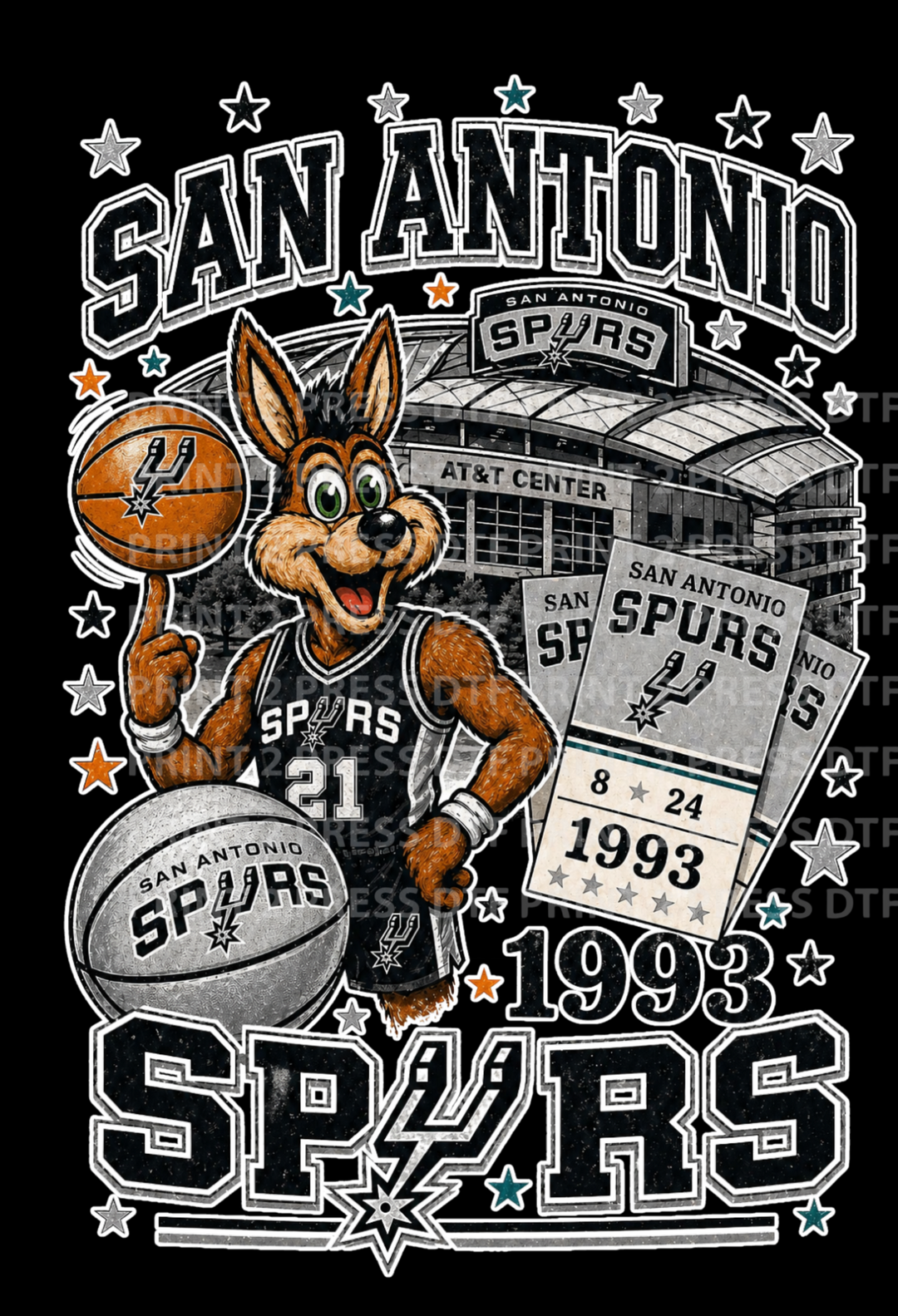 San Antonio Spurs Vintage Mascot Arena