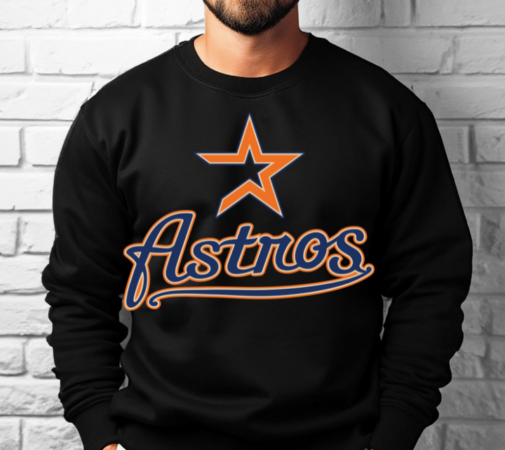 Orange Retro Astros DTF Transfer