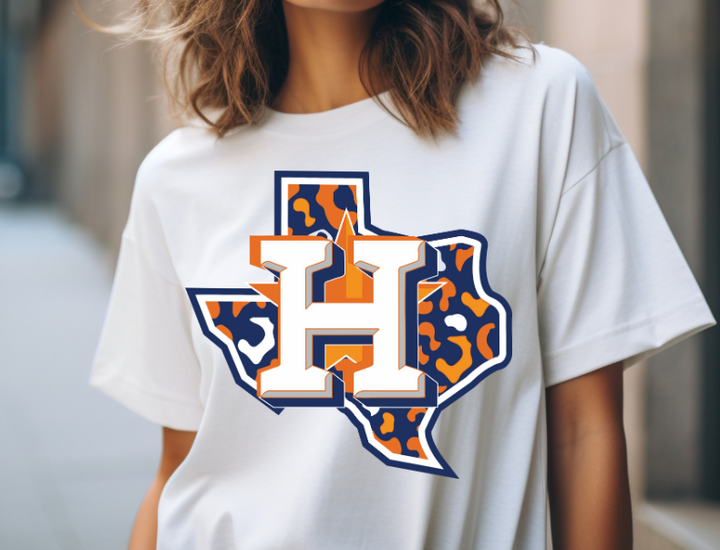 TX Orange and Navy Cheetah H