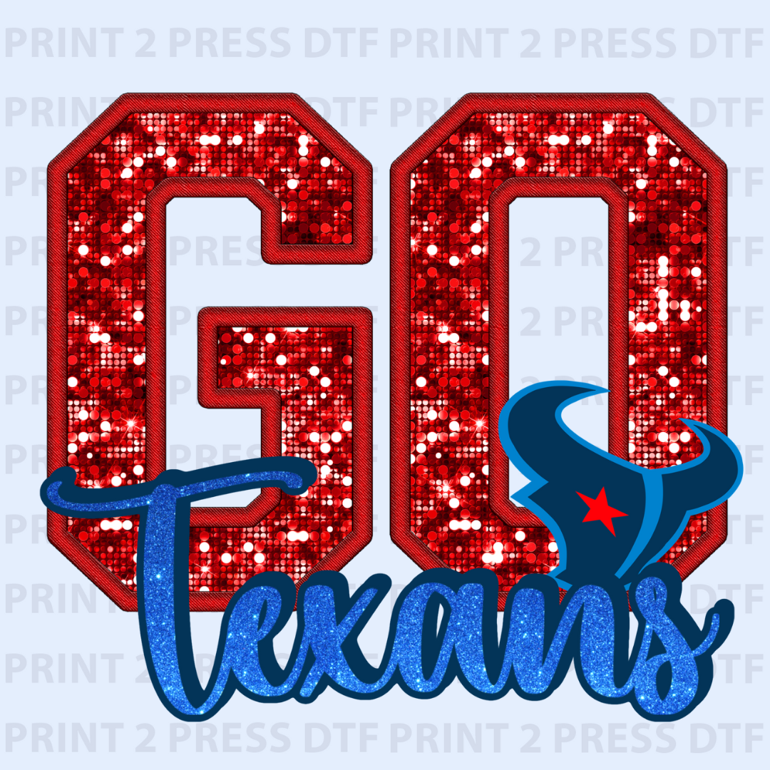 Faux Sequin GO Texans