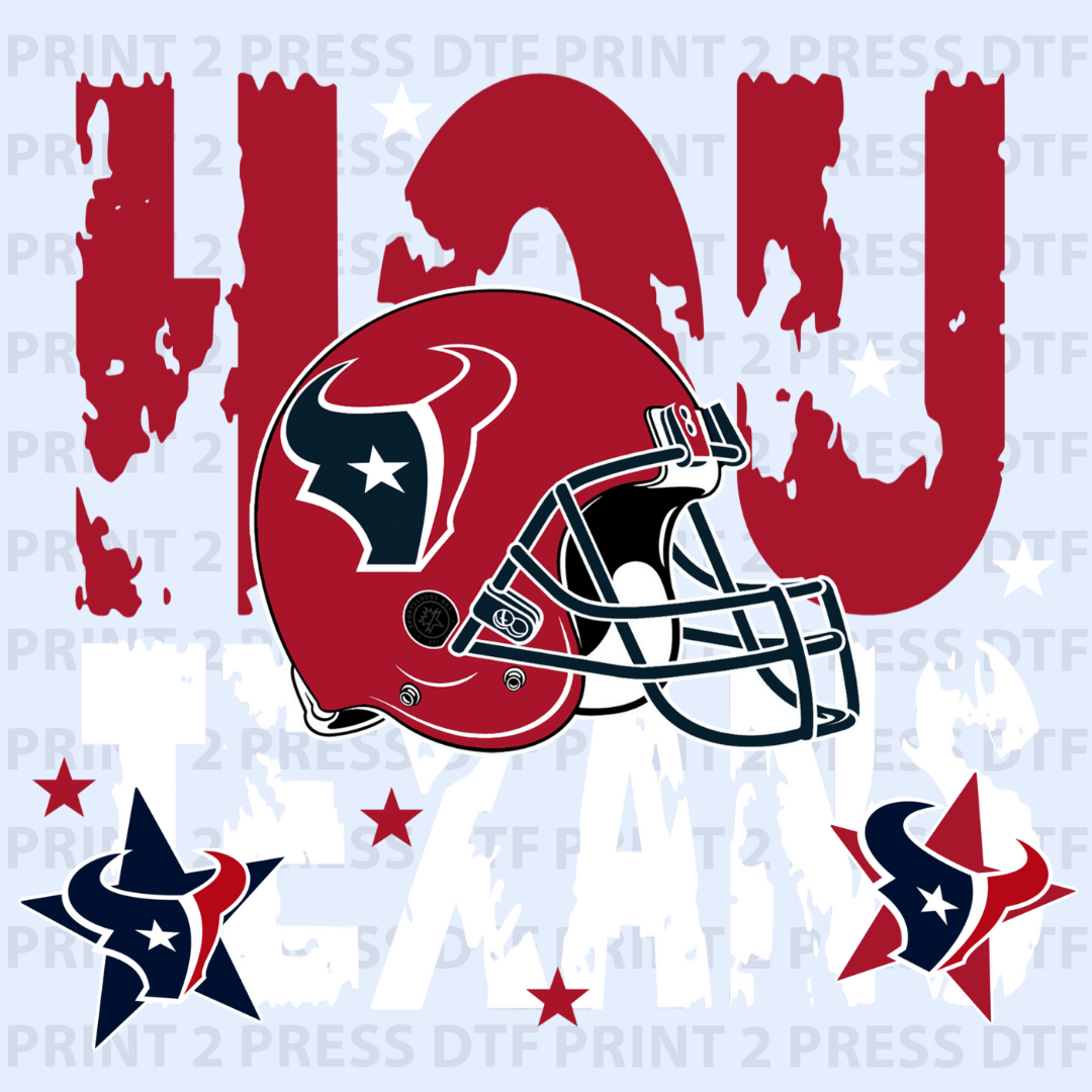 Distressed Hou Texans Red White