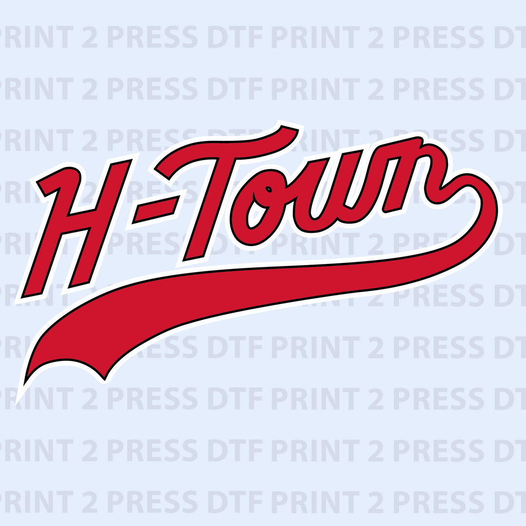 H-Town Cursive Red
