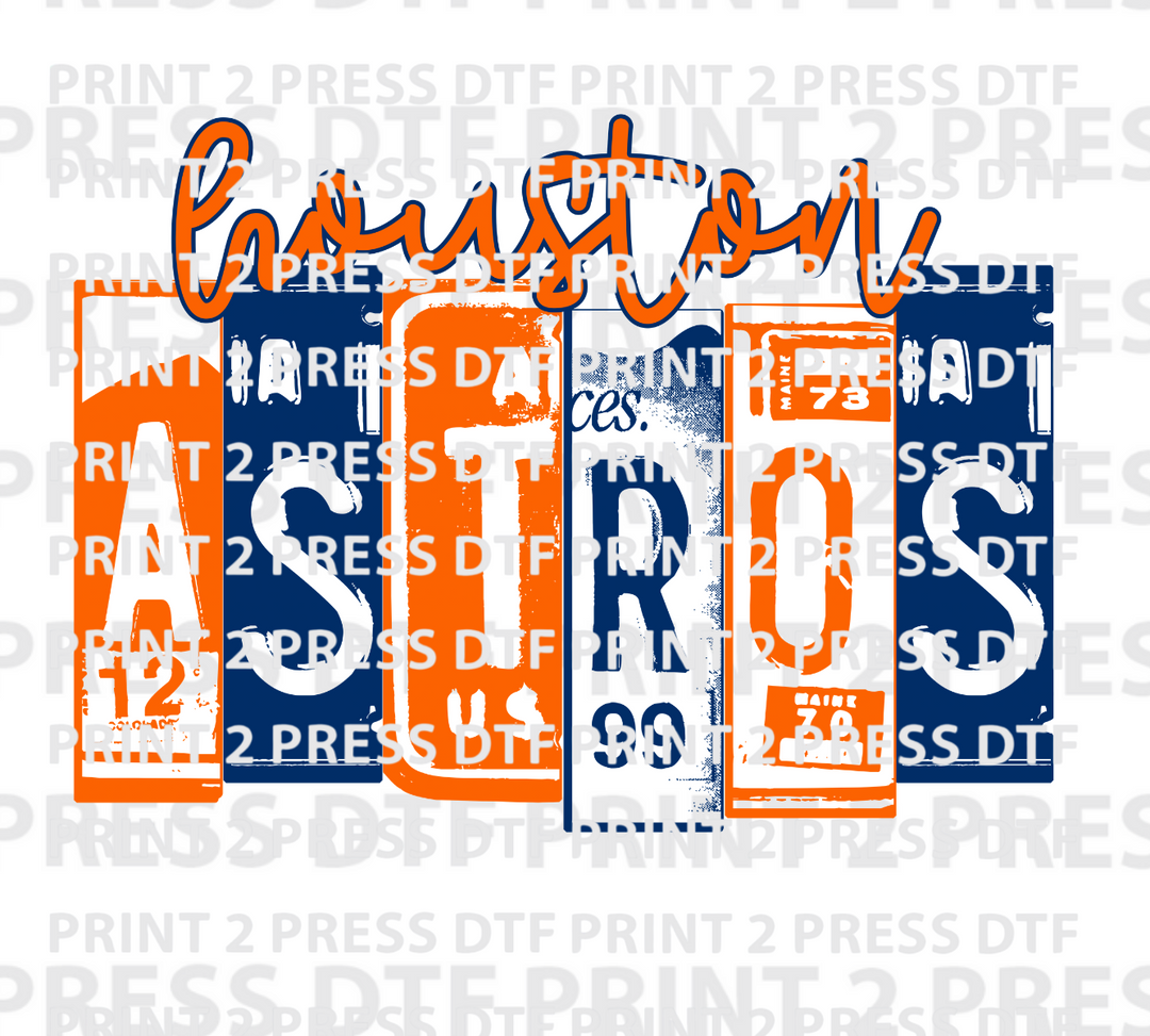 Houston Astros License Navy and Orange