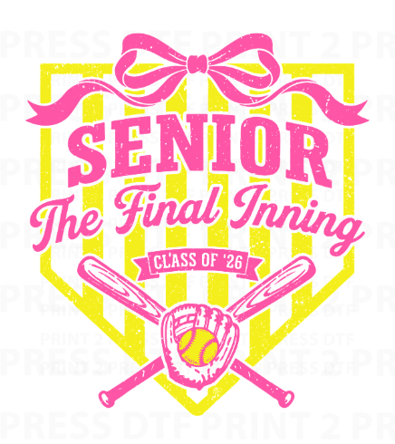 Senior The Final Inning (Yellow-Pink)